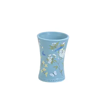 Custom Light Blue Bird & Floral Patterned Dolomite Bathroom 4 - Piece Set Supplier, Exporter