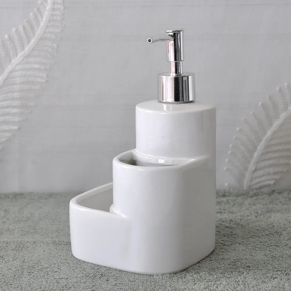 Wholesale White Ceramic Tiered Integrated Bathroom Organizer Factory, Products
