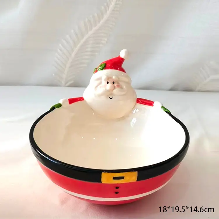 Christmas 3D Snowman Large Dolomite Ceramic Candy Bowl