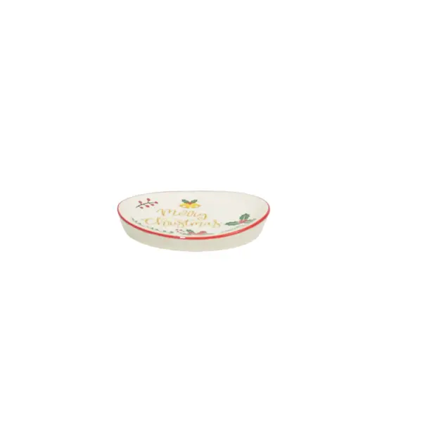 China Christmas Bell & Holly Red-Trim Dolomite Bathroom Set Suppliers, Factory