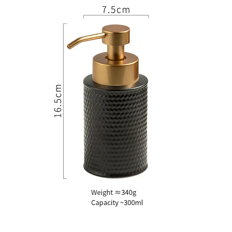 Multicolor Embossed Texture Ceramic Soap Dispenser Showcase