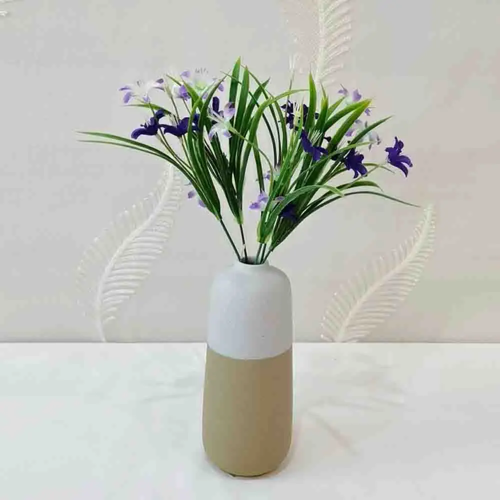 Discount Morandi Two-Tone Spliced Straight Stoneware Vase Set Suppliers, Products