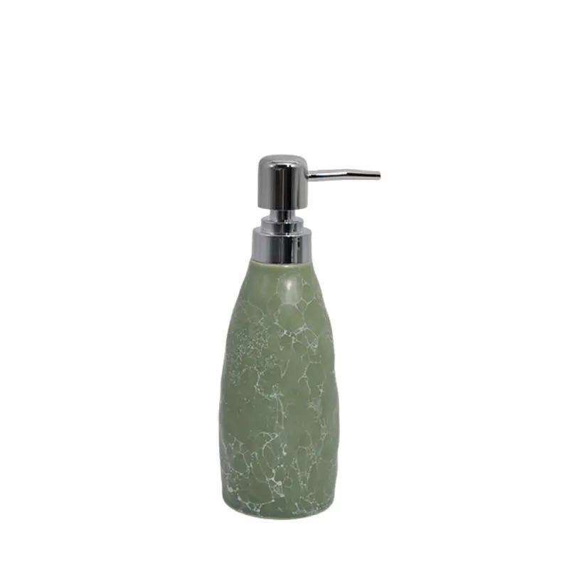 OEM Matte Light Green Crackle Glaze Stoneware Bathroom 4 - Piece Set Suppliers, Companies