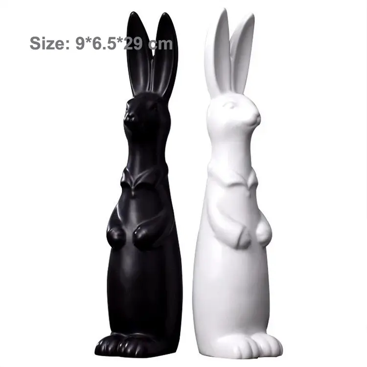 Minimalist Multicolor Ceramic Rabbit Ornaments