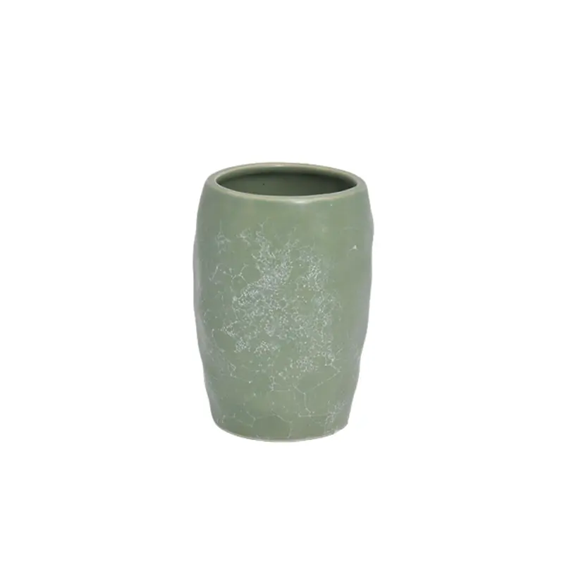 OEM Matte Light Green Crackle Glaze Stoneware Bathroom 4 - Piece Set Suppliers, Companies