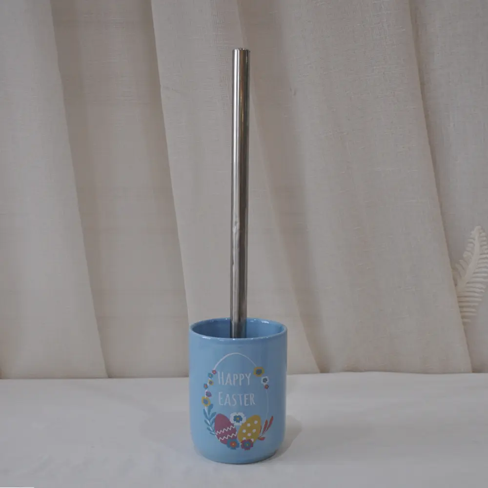 OEM Easter Themed Light Blue Stoneware Bathroom Accessory Set Manufacturers, Company