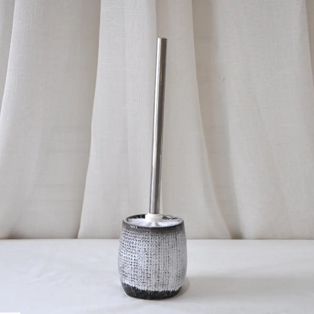 Custom Gray-Black Gradient Fabric-Textured Ceramic Bathroom Accessory Set Manufacturers, Companies