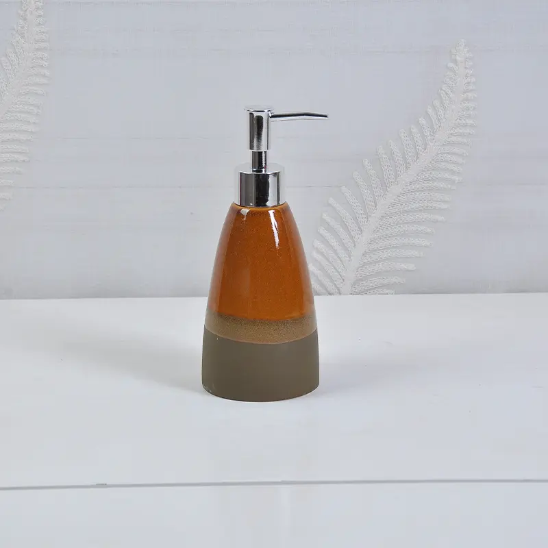 Custom Modern Minimalist Brown - Beige Gradient Ceramic Bathroom Accessory Set Company, Product