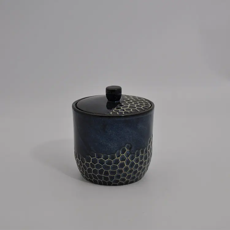 Discount Deep Sea Blue Honeycomb Pattern Ceramic Bathroom 5-Piece Set Manufacturers, Factory