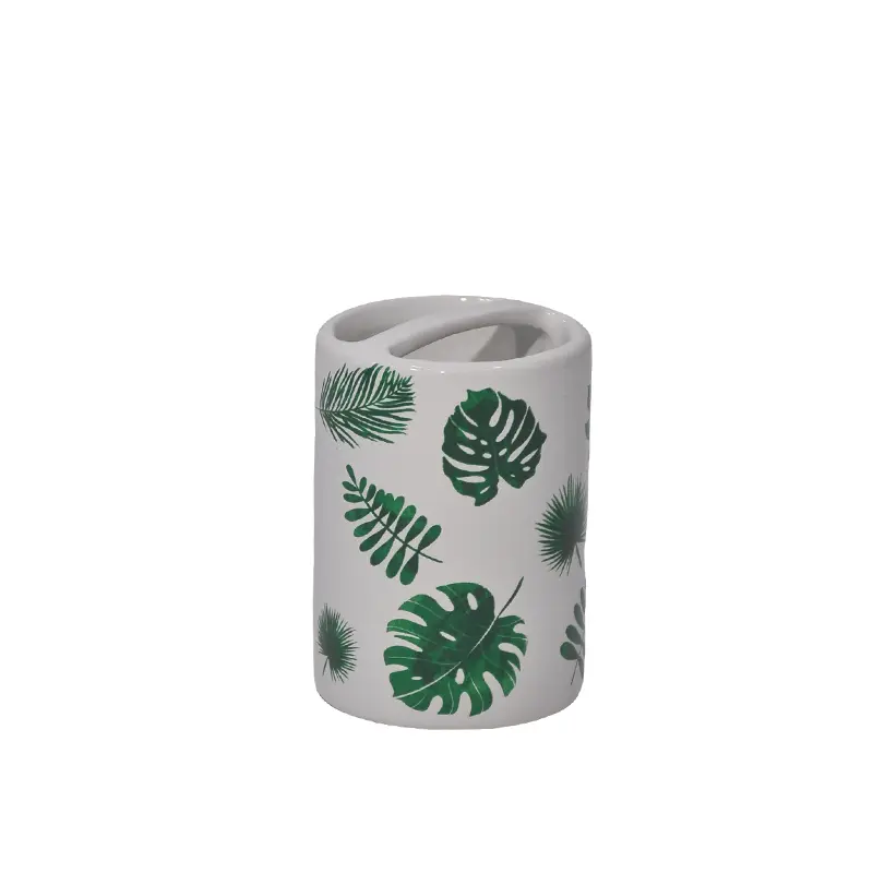 Cheap Tropical Leaf - Printed Dolomite Bathroom 4 - Piece Set Manufacturers, Supplier