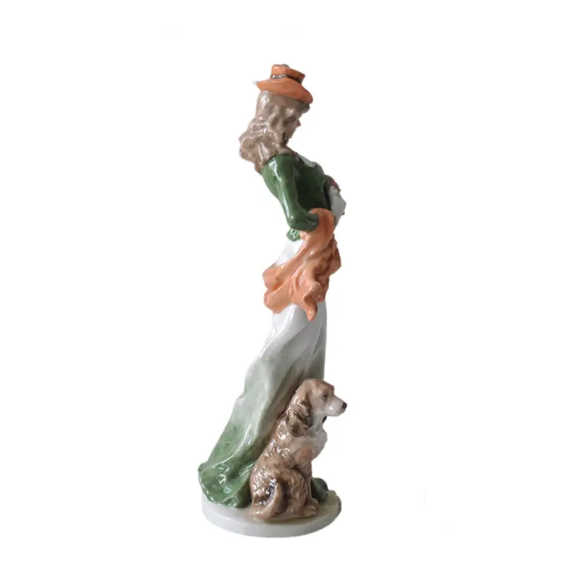 OEM Vintage European Ceramic Lady - and - Dog Figurine Manufacturers, Exporter
