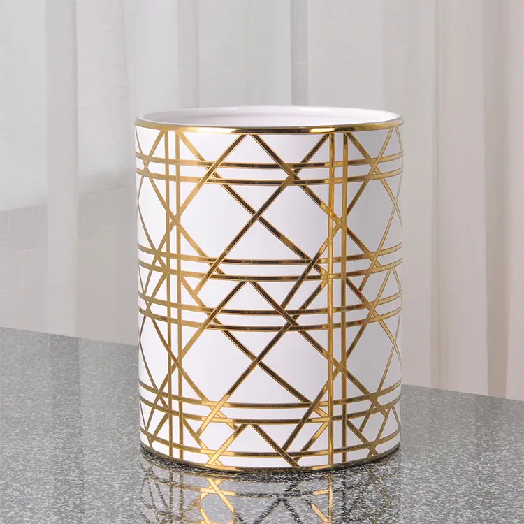 Custom Luxury Gold Design Ceramic Bathroom Accessories Set 6pcs Bathroom Ensemble for Decorative Countertop and Housewarming Gift Factory, Exporter