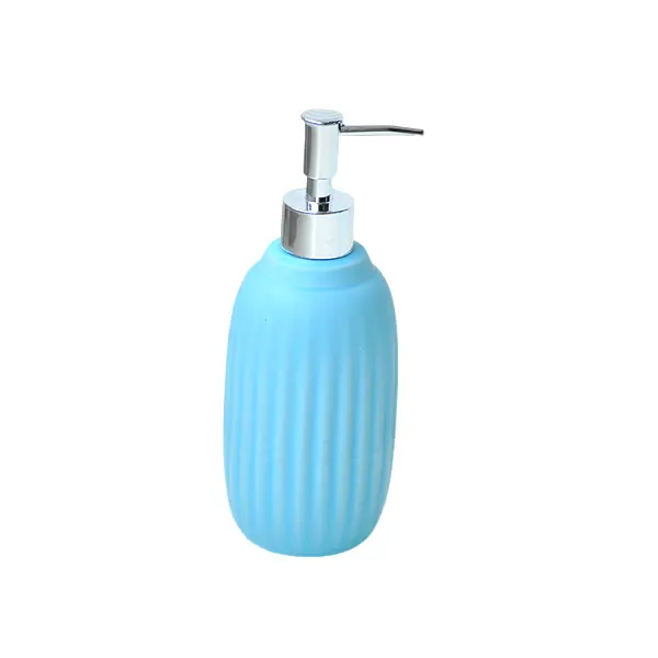 Cheap Sky - Blue Vertical - Ribbed Stoneware Bathroom 5 - Piece Set Manufacturers, Exporter