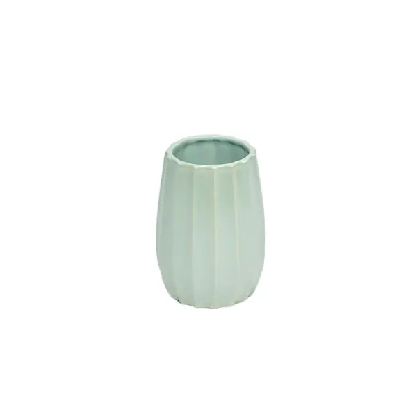 Cheap Light Mint Green Vertical-Ribbed Stoneware Bathroom Accessory Set Factory, Factories