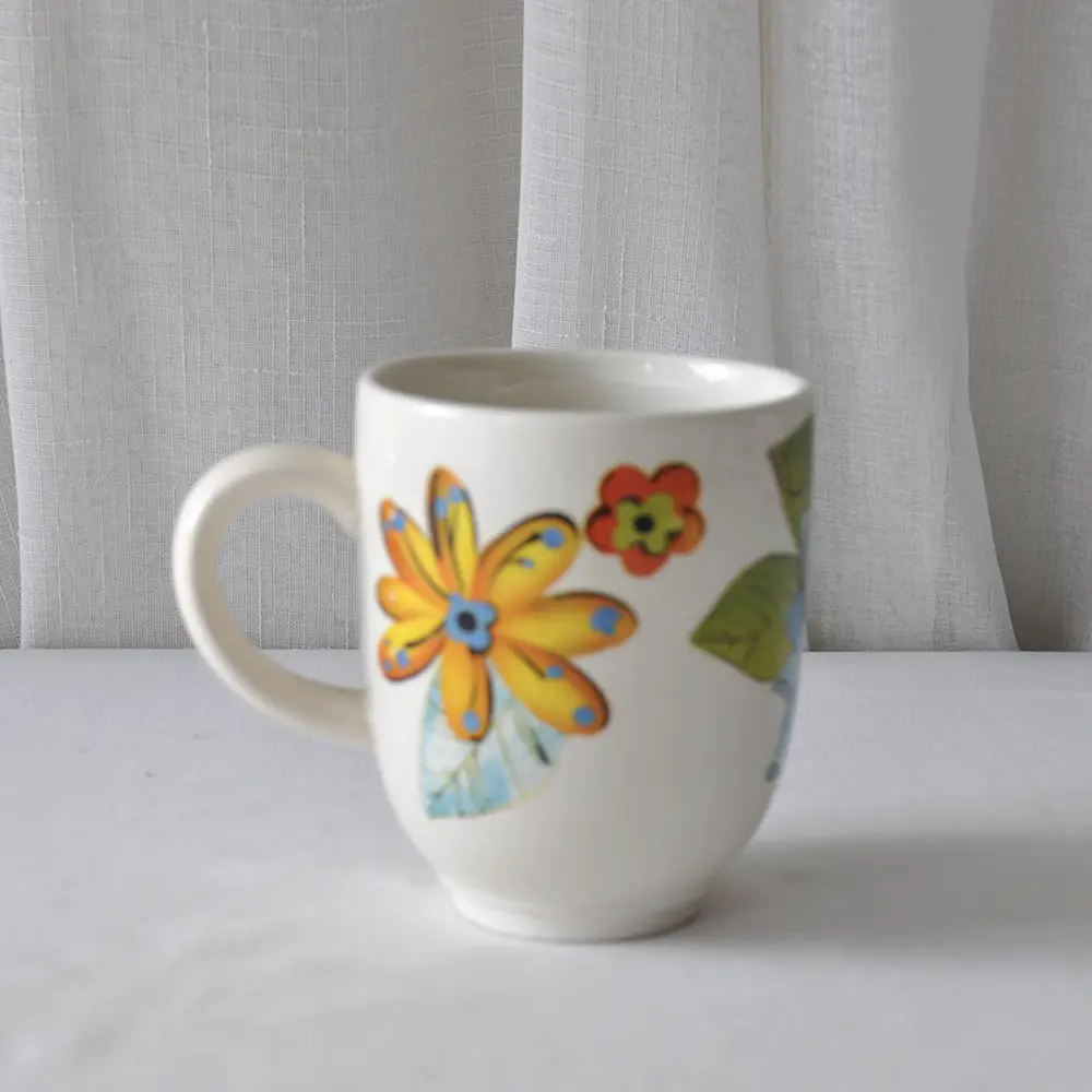 ODM Hand-Painted Blue-Tone Colorful Floral Ceramic Mug Supplier, Company
