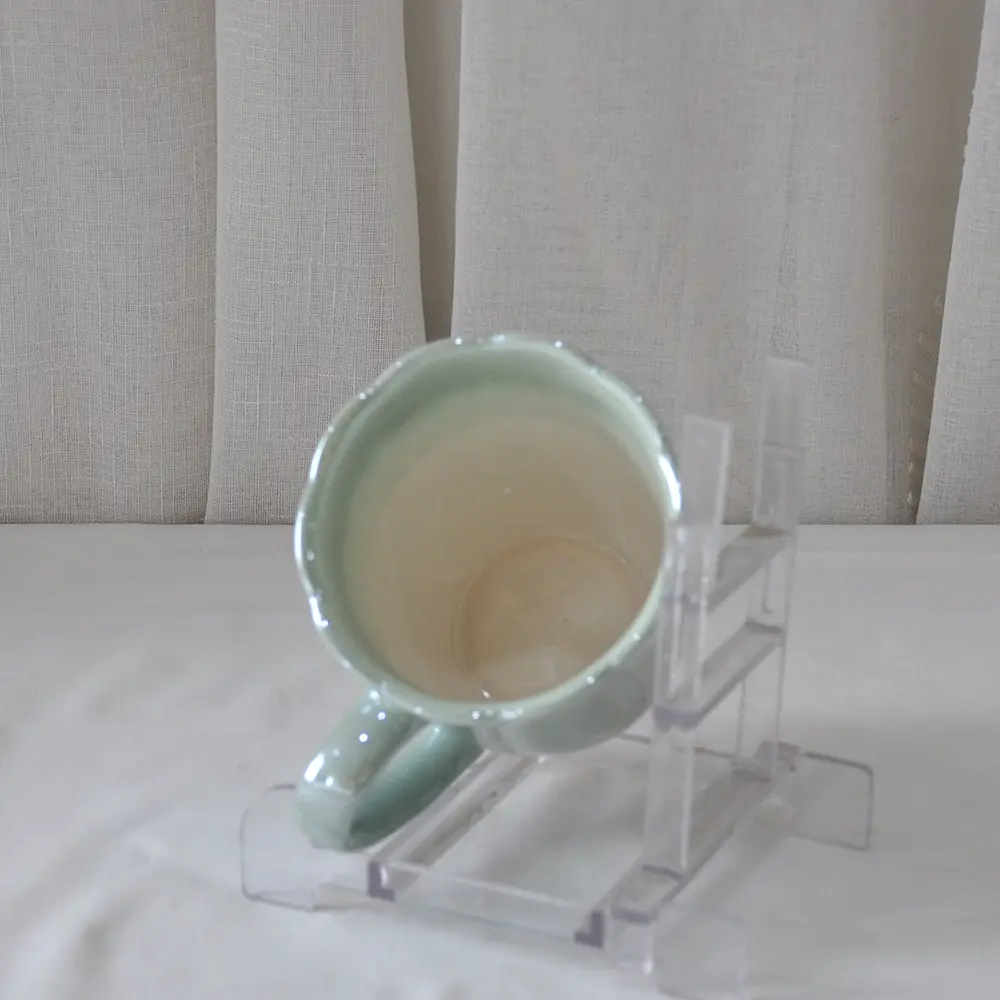 jiashun Fresh Hand-Painted Floral Light Green Petal-Edge Ceramic Mug Manufacturers, Companies