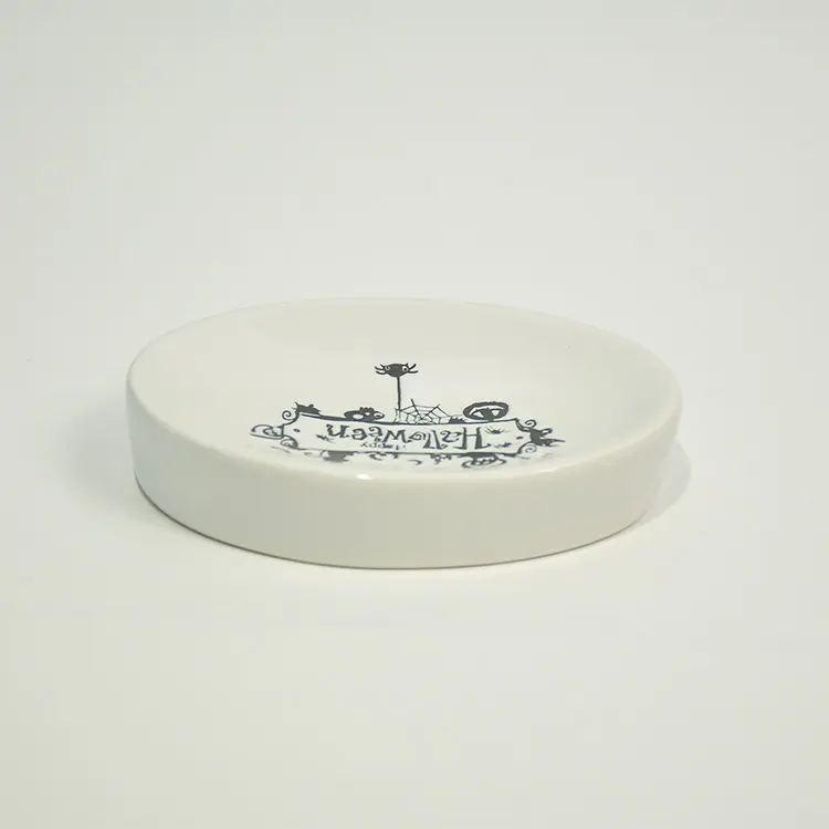 Custom Halloween Design Decal White Ceramic Bathroom Accessories Set Company, Companies