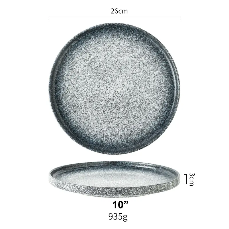 Industrial Style Speckled Ceramic Plate 10 inch