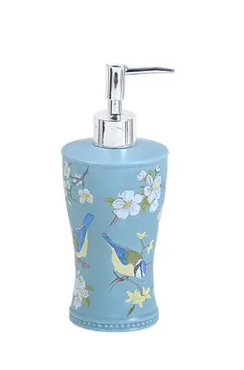 Custom Light Blue Bird & Floral Patterned Dolomite Bathroom 4 - Piece Set Supplier, Exporter