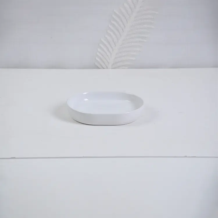 Wholesale Modern Minimalist White Ceramic & Wood - Trimmed Embossed Bathroom Accessory Set Factories, Company