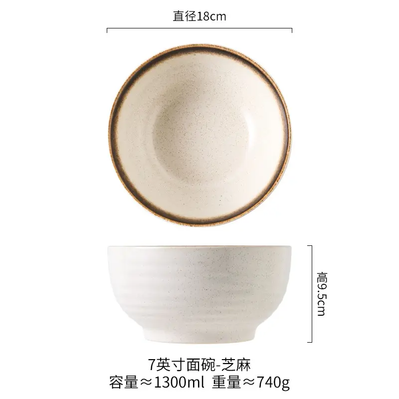 Japanese Kiln-Altered Ceramic Ramen Bowl Detail 2