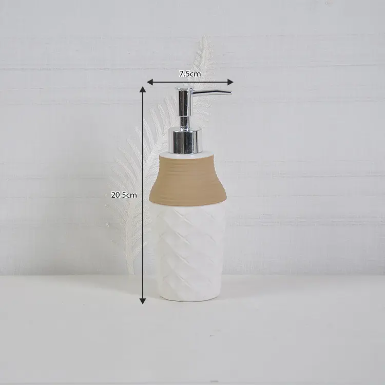 Custom Inspired Beige & White Diamond - Textured 5 - Piece Ceramic Bathroom Set JS20356 Manufacturers, Company