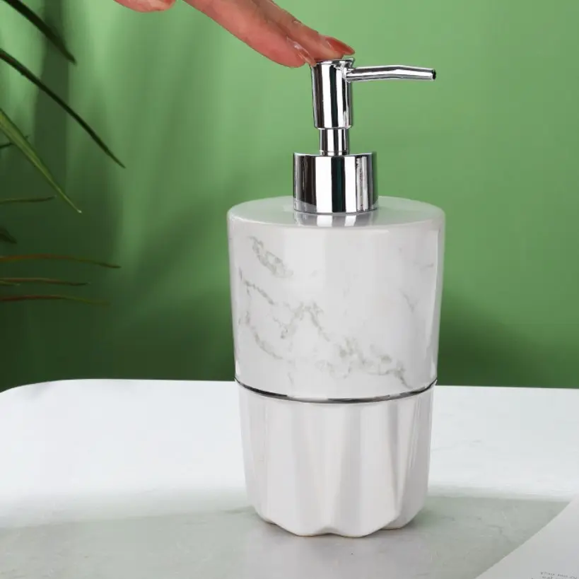 Custom White Marble Effect Ceramic Bathroom 5-Piece Set Company, Products