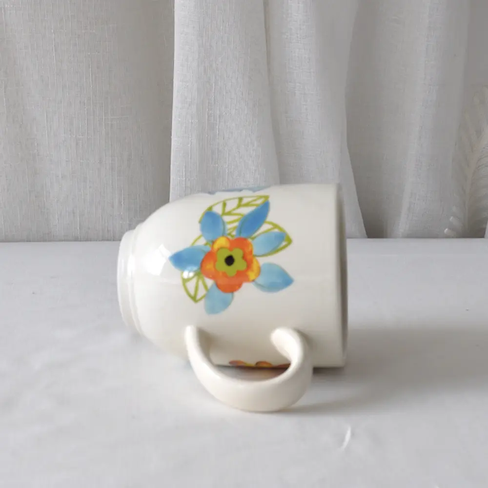 ODM Hand-Painted Blue-Tone Colorful Floral Ceramic Mug Supplier, Company