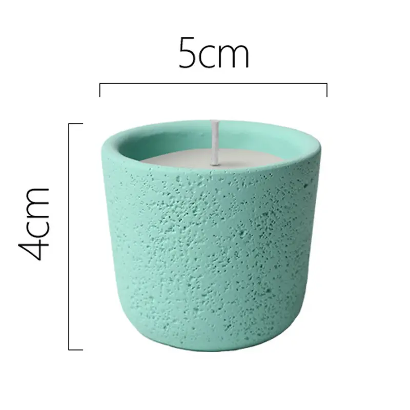 Macaron Color Rough Texture Cement Aromatherapy Candle Cup - 2