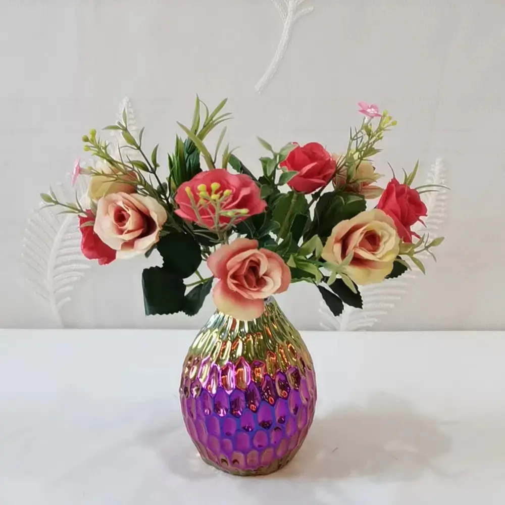 Wholesale Luxury Two-Tone Hammered Titanium-Plated Ceramic Vase Manufacturer, Exporters