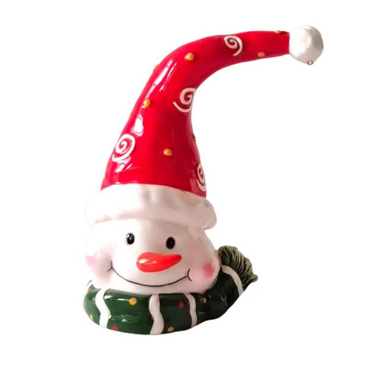 jiashun Christmas Curved - Hat Snowman Gnome Dolomite Ceramic Figurine Supplier, Factories