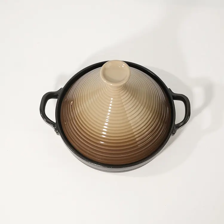 Custom Manufacturer Direct Wholesale Hige Temperature Ceramic Taji Cooking Pot Heat - Resistant Clay Cookware Casserole with Lid for Kitchen Manufacturers, Products