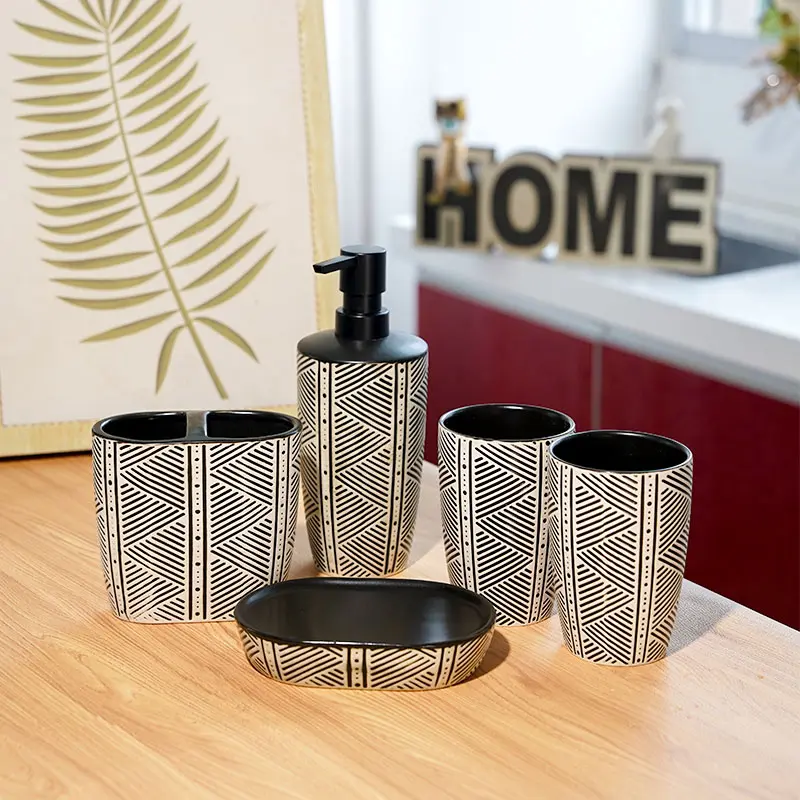 Ceramic Bathroom Accessories 5-Piece Set