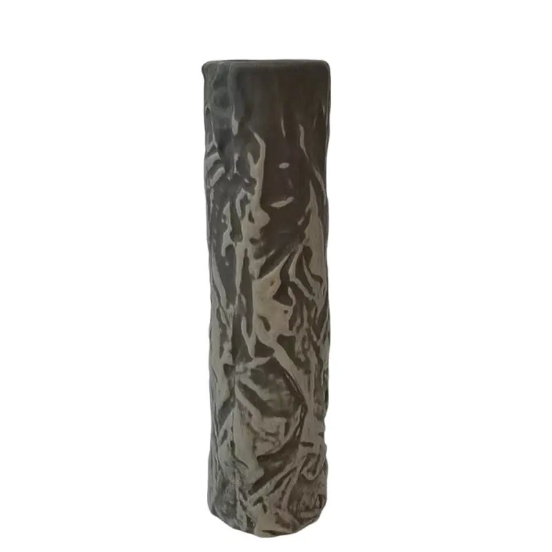 Custom Natural Crinkled Texture Dark Gray Ceramic Vase Exporters, Companies