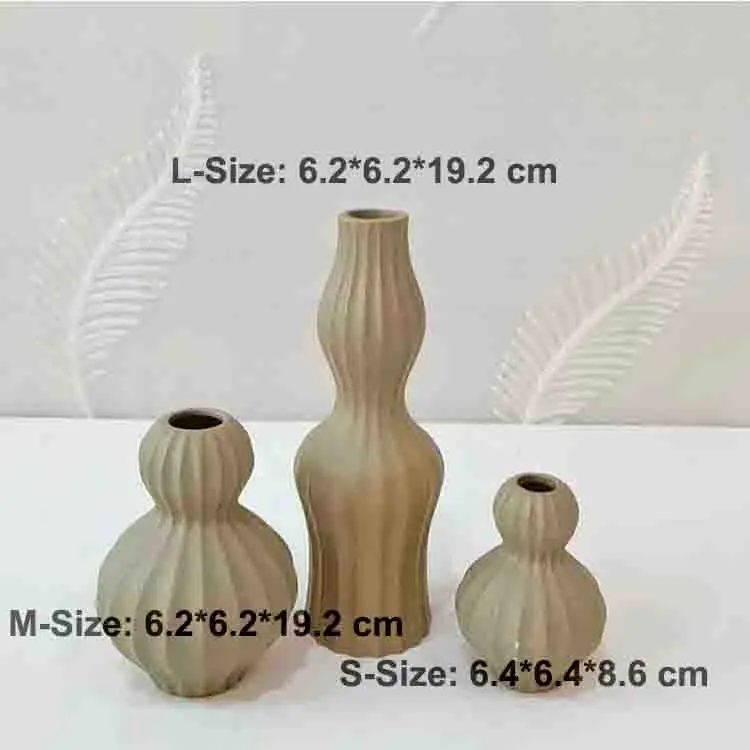 Wabi-Sabi Gourd-Shaped Stoneware Vase Set