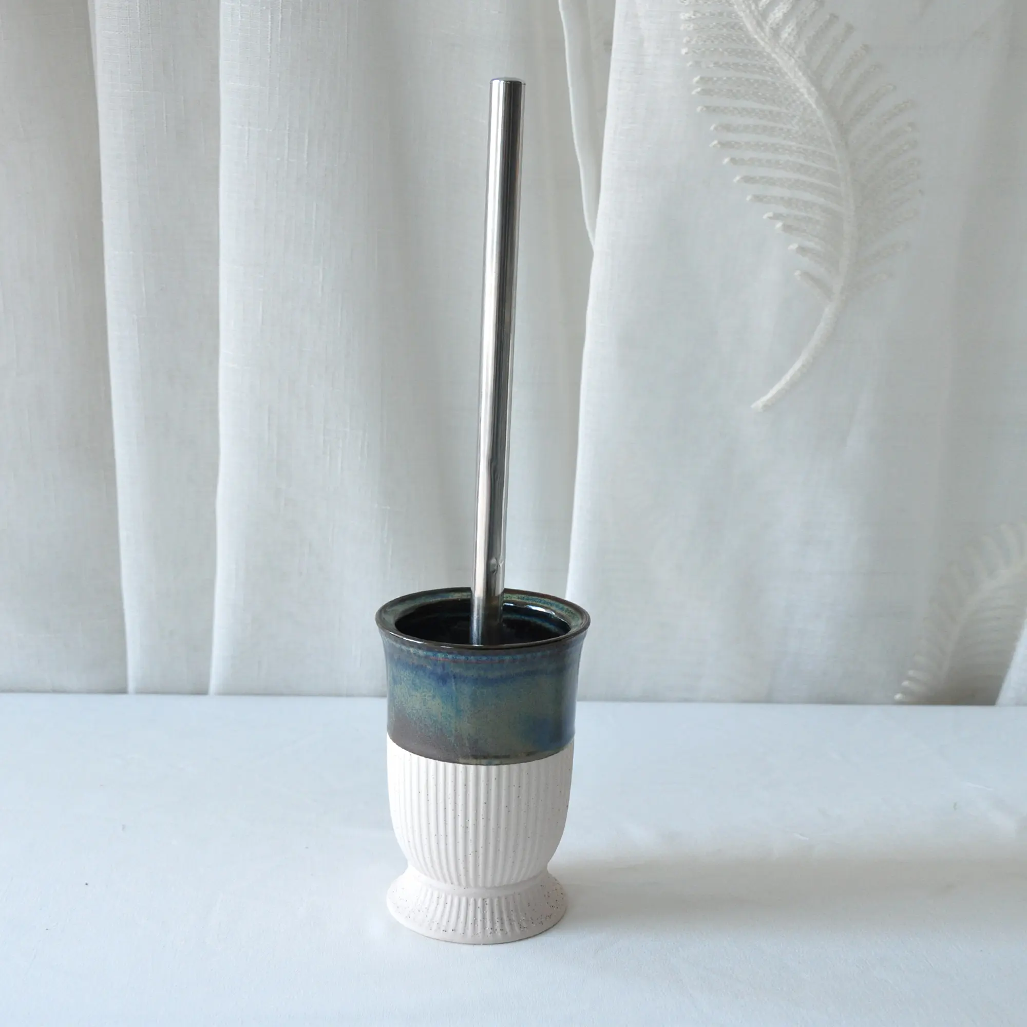 Discount Vintage Kiln-Change Blue & White Textured Base Dolomite Bathroom Accessory Set Companies, Product
