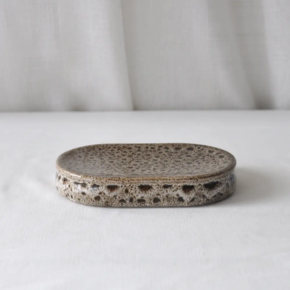 Buy Leopard-Print Earth-Tone Stoneware Bathroom Accessory Set Suppliers, Product