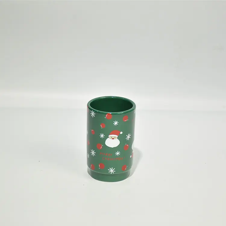 China Christmas Green Base Santa & Snowflake Ceramic Bathroom 5-Piece Set Suppliers, Factory