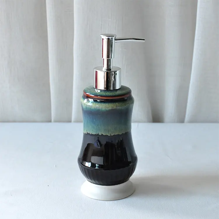 ODM Kiln-Change Glaze Blue-Green Gradient Ceramic Bathroom 4-Piece Set Companies, Products