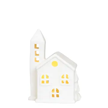 Minimalist White Ceramic Small House Candle Holder Set Cozy Light Home