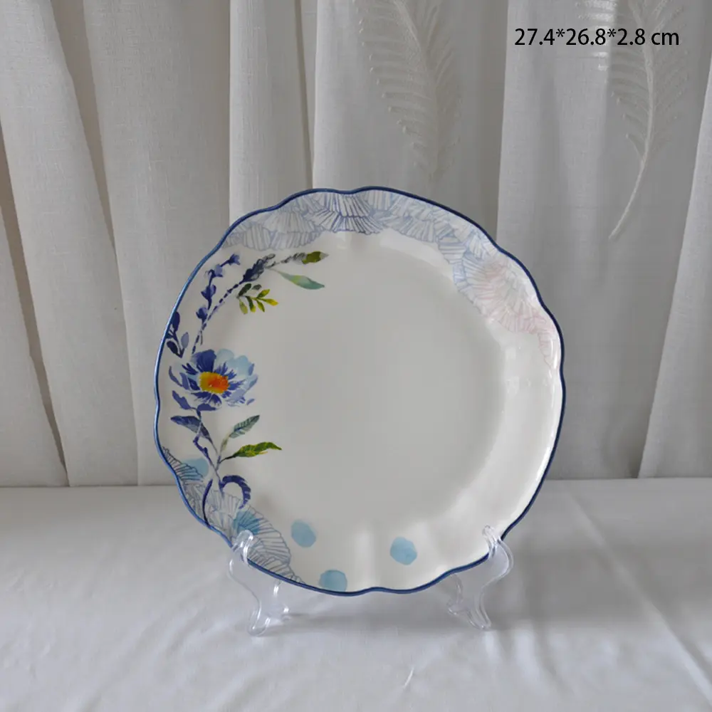 Floral Ceramic Dinner Plate View 2