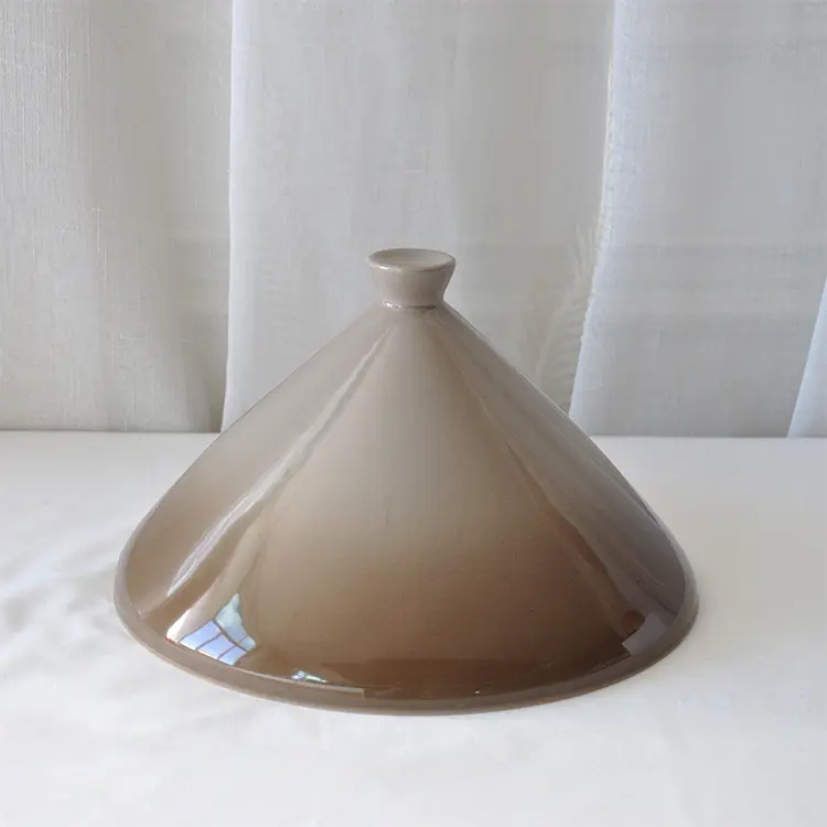 Cheap Gradient Brown Black Conical Lid Ceramic Tagine Factory, Products