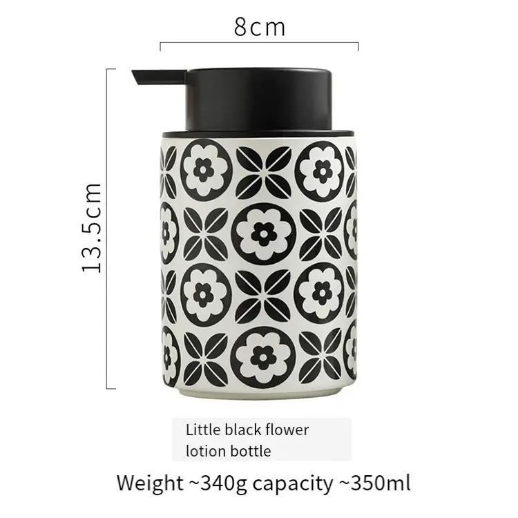 Vintage Floral Motif Ceramic Soap Dispenser