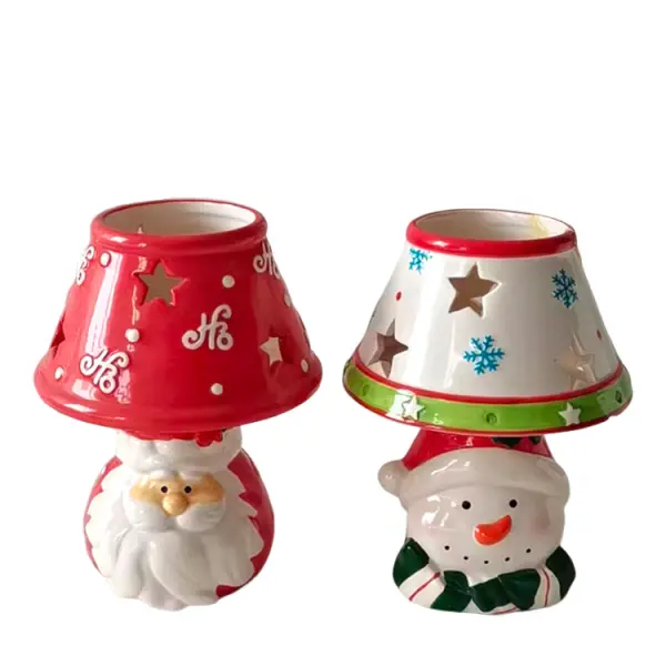 OEM Christmas Dolomite Candle Holder Set - Santa & Snowman Designs Product, Products