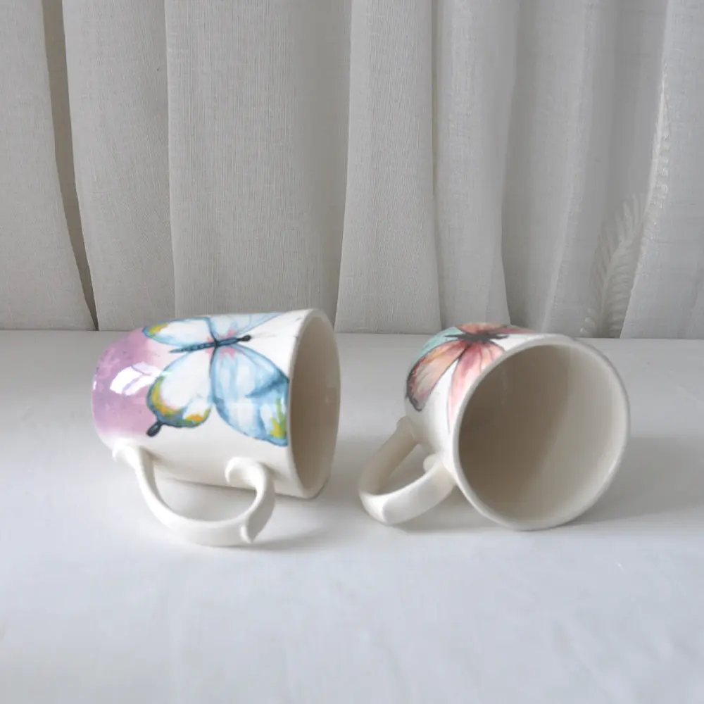Colorful Butterfly Ceramic Mug Detail 3