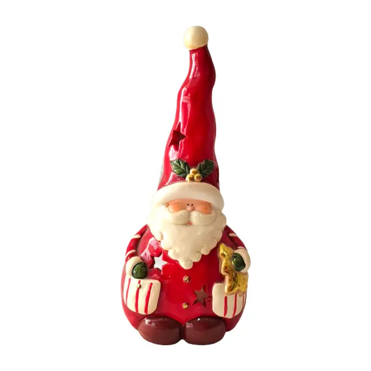 Cheap Christmas Red - Hat Gnome with Holly Leaf Dolomite Figurine Manufacturer, Suppliers