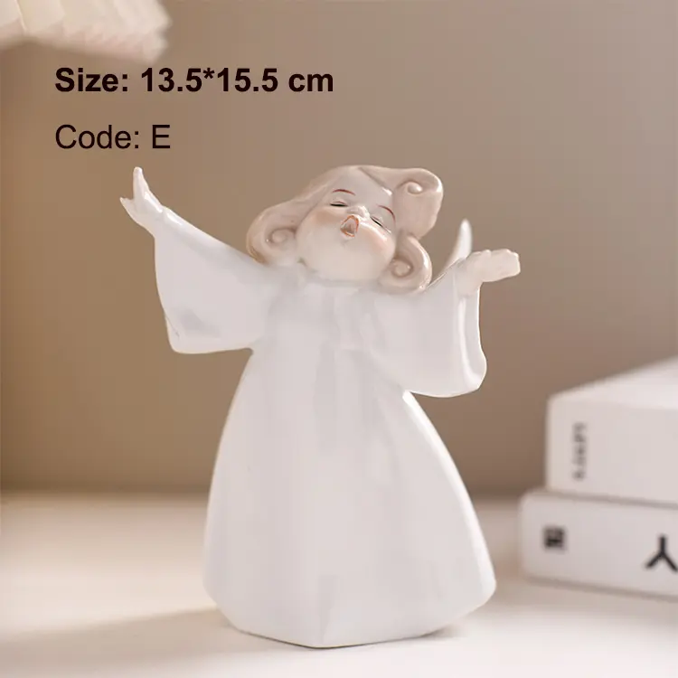 European-Style Holy Musician Angel Ceramic Figurine Set - E