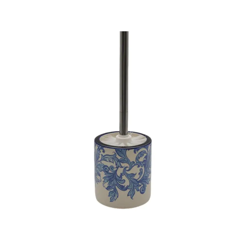 ODM Blue - White Scroll Pattern Stoneware Bathroom 5 - Piece Set Product, Products