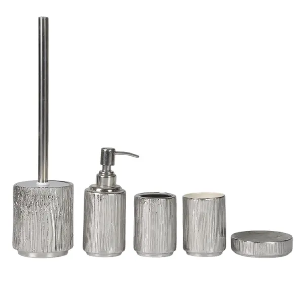 Custom Modern Luxury Silver - Embossed Ceramic Bathroom Accessory Set Factory, Exporters
