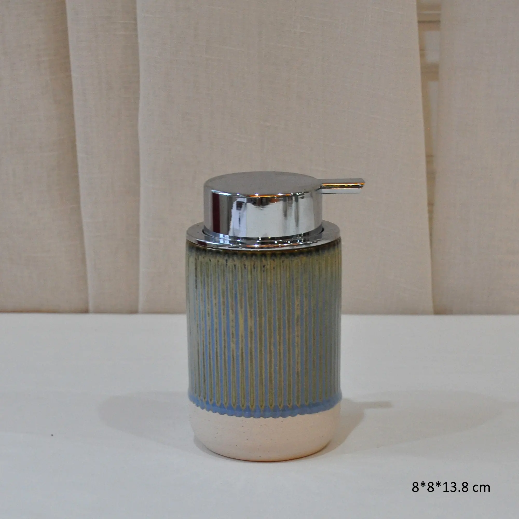 ODM Natural Style Gradient Vertical Stripes Stoneware 5-Piece Bathroom Accessory Set Company, Companies